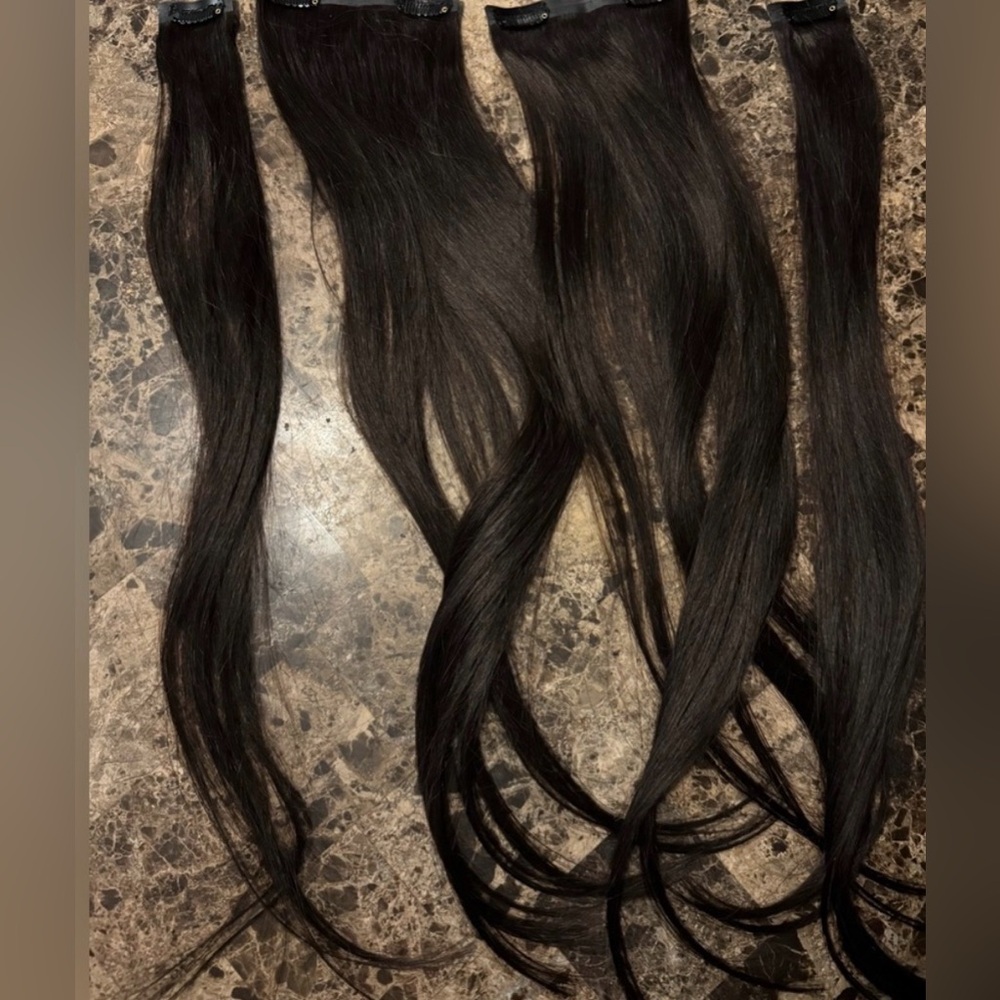 Goo Goo Dark Brown Clip-In Hair Extensions - Natural Straight